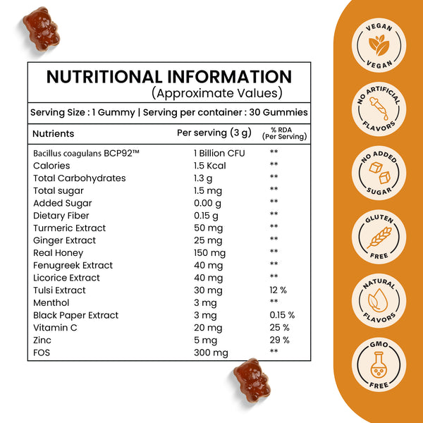 Ginger & Turmeric + Probiotic Gummies